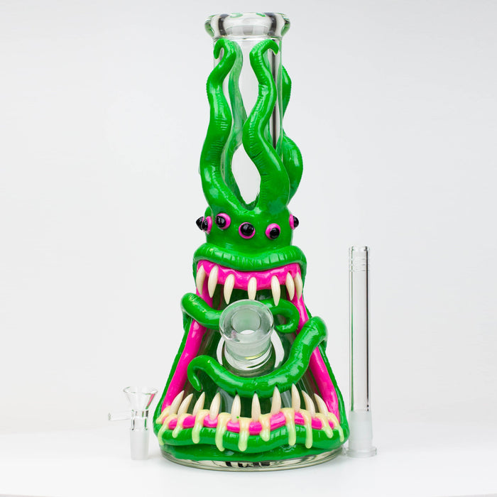 12.5"  Resin 3D artwork 7mm glass beaker water bong [TS102] | Jupiter Grass