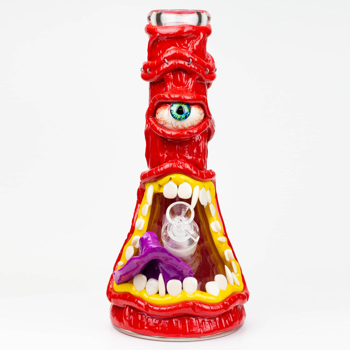 12.5"  Resin 3D artwork 7mm glass beaker water bong [TS101] | Jupiter Grass