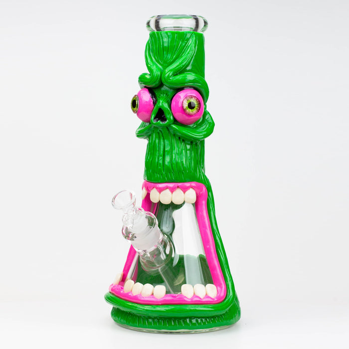 12.5"  Resin 3D artwork 7mm glass beaker water bong [TS103] | Jupiter Grass