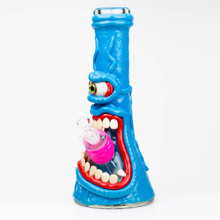 12.5"  Resin 3D artwork 7mm glass beaker water bong [TS104] | Jupiter Grass