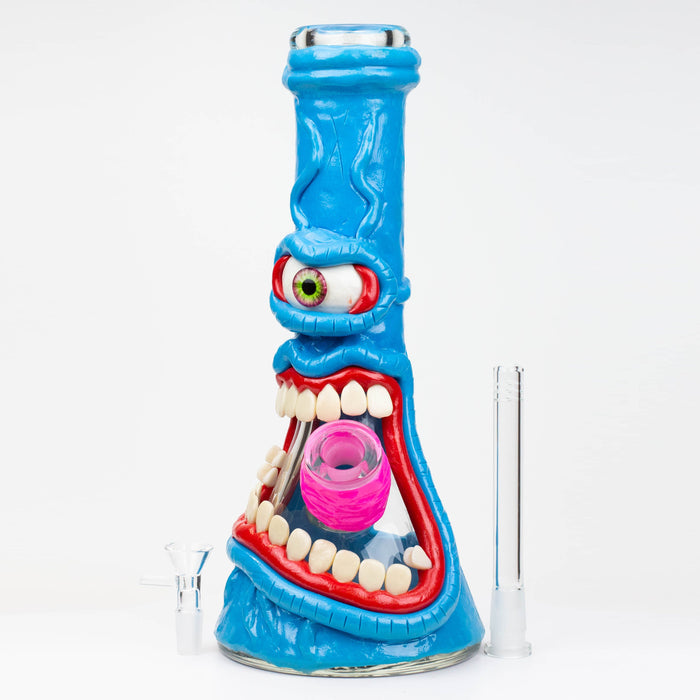 12.5"  Resin 3D artwork 7mm glass beaker water bong [TS104] | Jupiter Grass