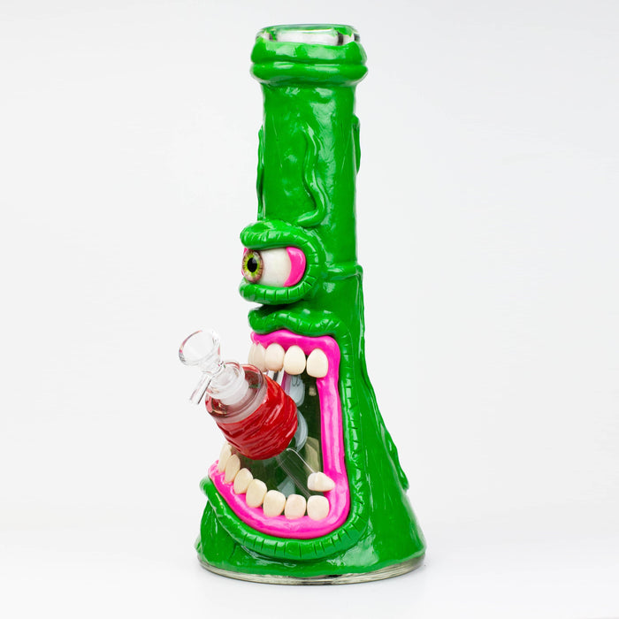12.5"  Resin 3D artwork 7mm glass beaker water bong [TS104] | Jupiter Grass