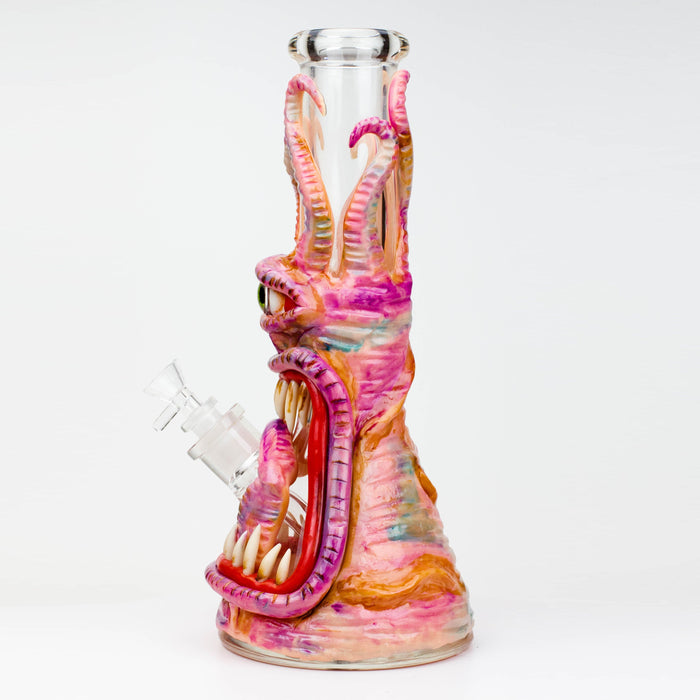 12.5"  Resin 3D artwork 7mm glass beaker water bong [TS105] | Jupiter Grass