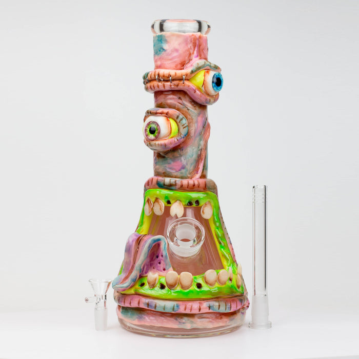 12.5"  Resin 3D artwork 7mm glass beaker water bong [SP2072] | Jupiter Grass