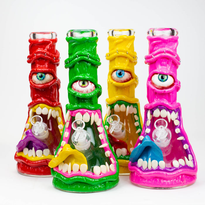 12.5"  Resin 3D artwork 7mm glass beaker water bong [TS101] | Jupiter Grass