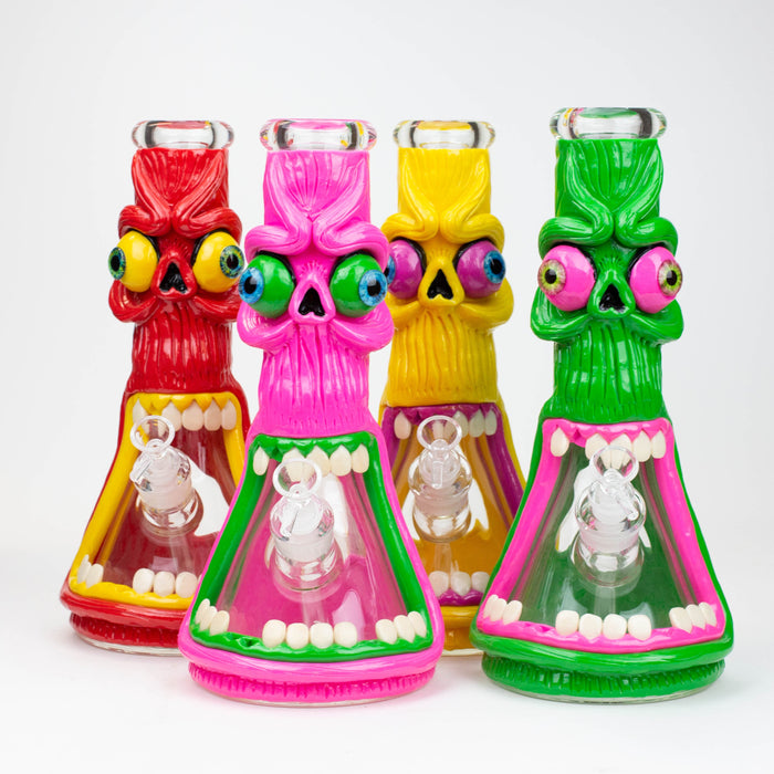 12.5"  Resin 3D artwork 7mm glass beaker water bong [TS103] | Jupiter Grass