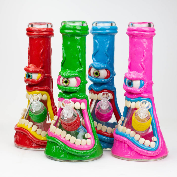 12.5"  Resin 3D artwork 7mm glass beaker water bong [TS104] | Jupiter Grass