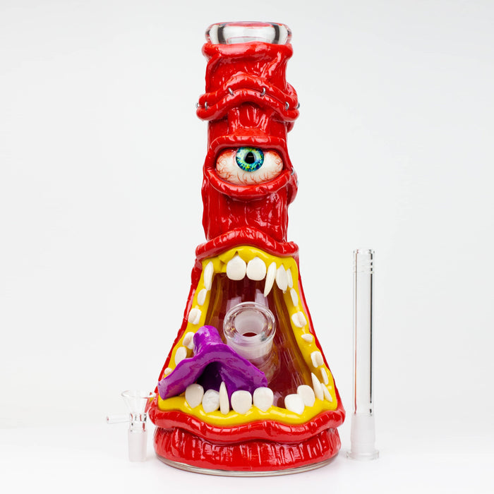12.5"  Resin 3D artwork 7mm glass beaker water bong [TS101] | Jupiter Grass