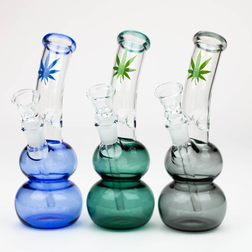 7" color  double ball glass water bong | Jupiter Grass