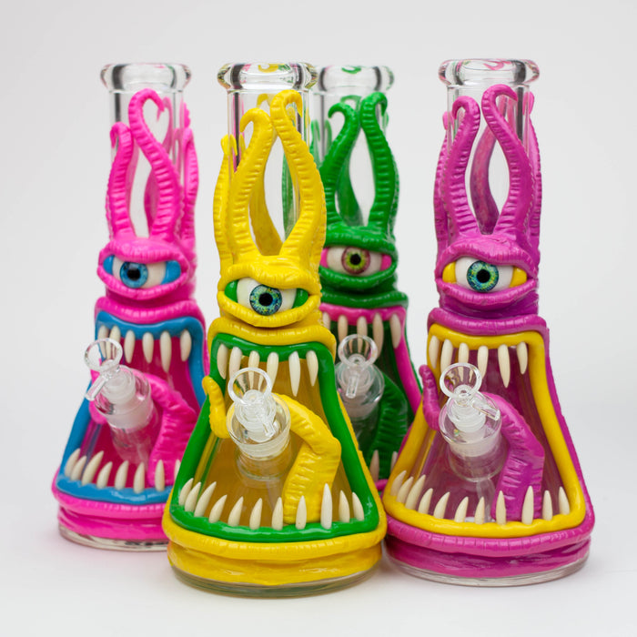 12.5"  Resin 3D artwork 7mm glass beaker water bong [TS112] | Jupiter Grass