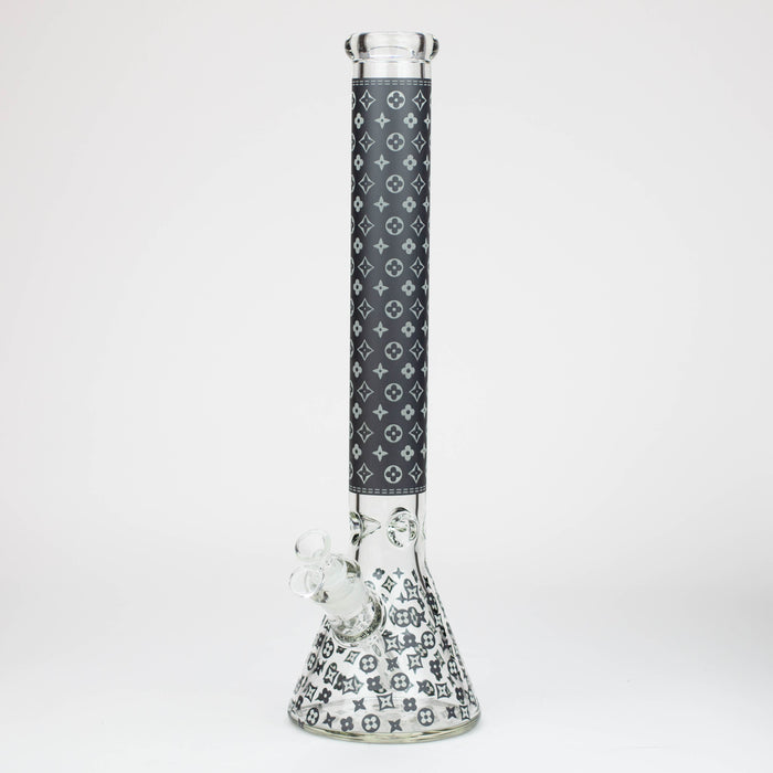 18" LV Glow in the dark 7 mm glass water bong | Jupiter Grass