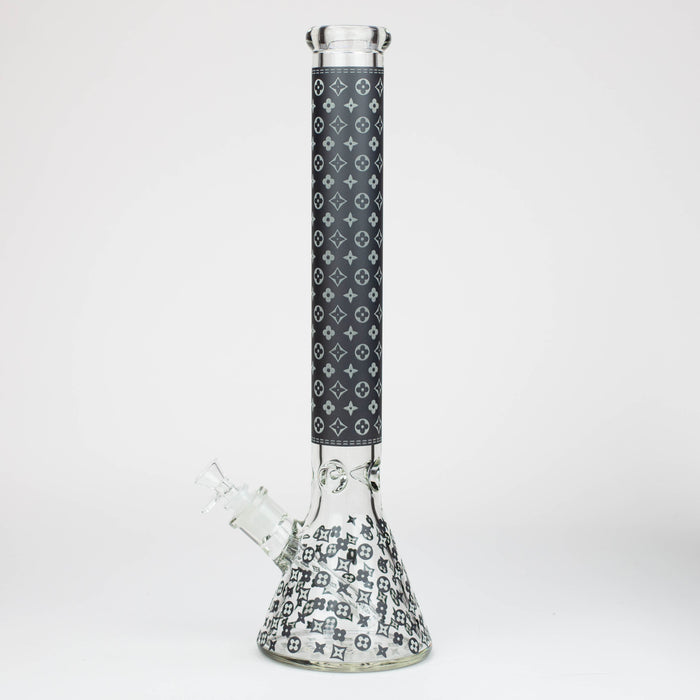 18" LV Glow in the dark 7 mm glass water bong | Jupiter Grass