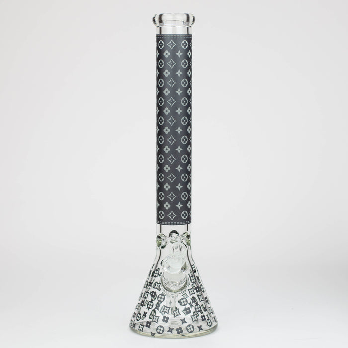 18" LV Glow in the dark 7 mm glass water bong | Jupiter Grass