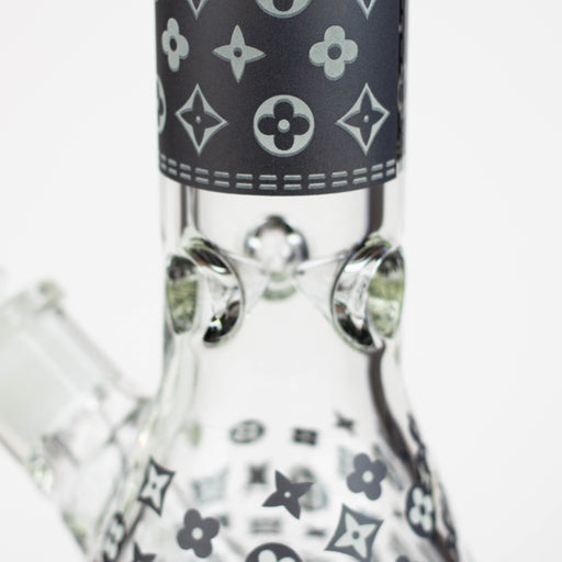 18" LV Glow in the dark 7 mm glass water bong | Jupiter Grass