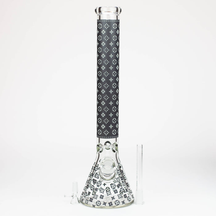 18" LV Glow in the dark 7 mm glass water bong | Jupiter Grass