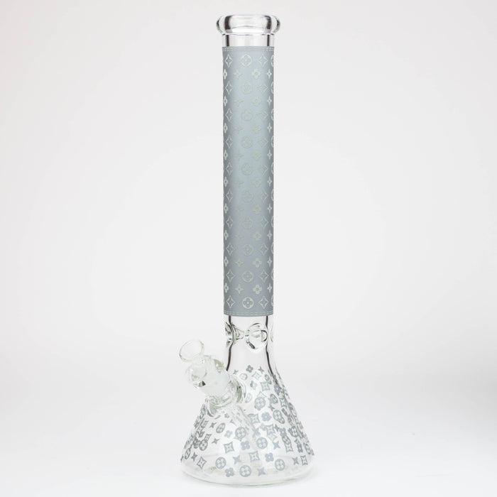 18" LV Glow in the dark 7 mm glass water bong | Jupiter Grass