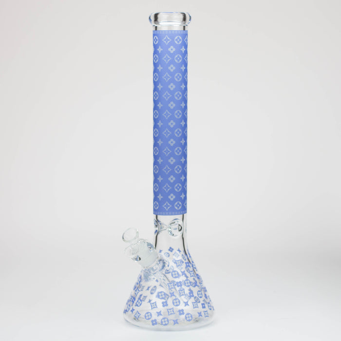 18" LV Glow in the dark 7 mm glass water bong | Jupiter Grass