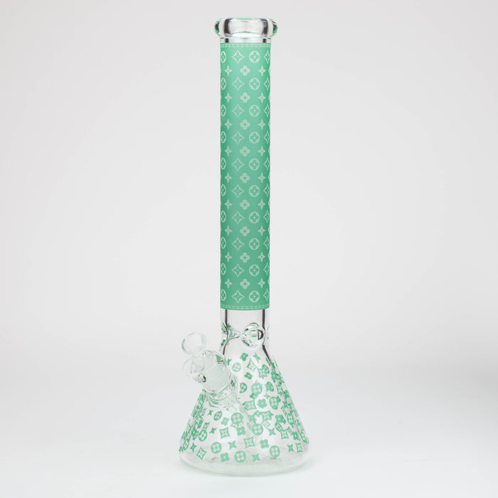18" LV Glow in the dark 7 mm glass water bong | Jupiter Grass