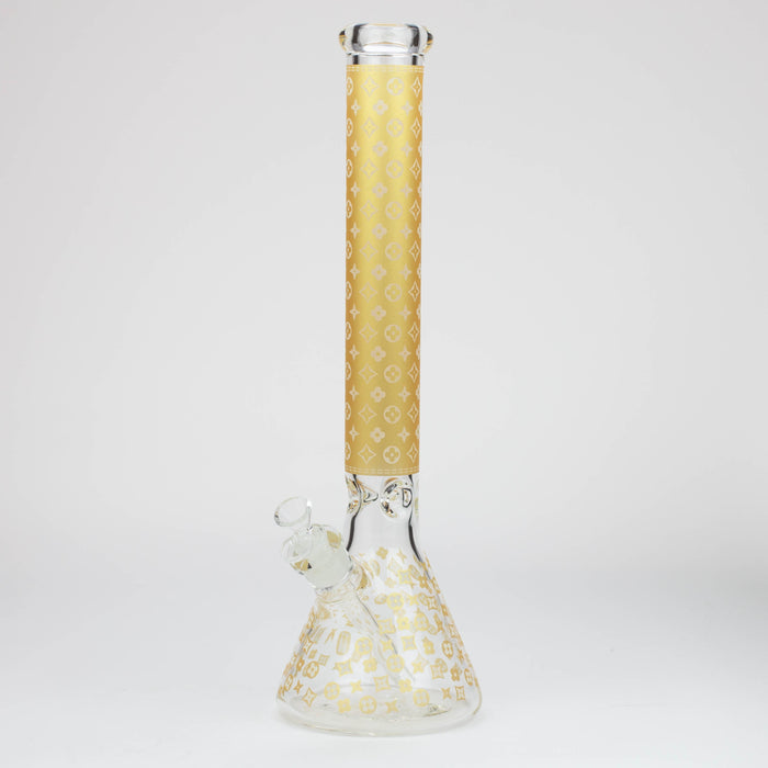 18" LV Glow in the dark 7 mm glass water bong | Jupiter Grass