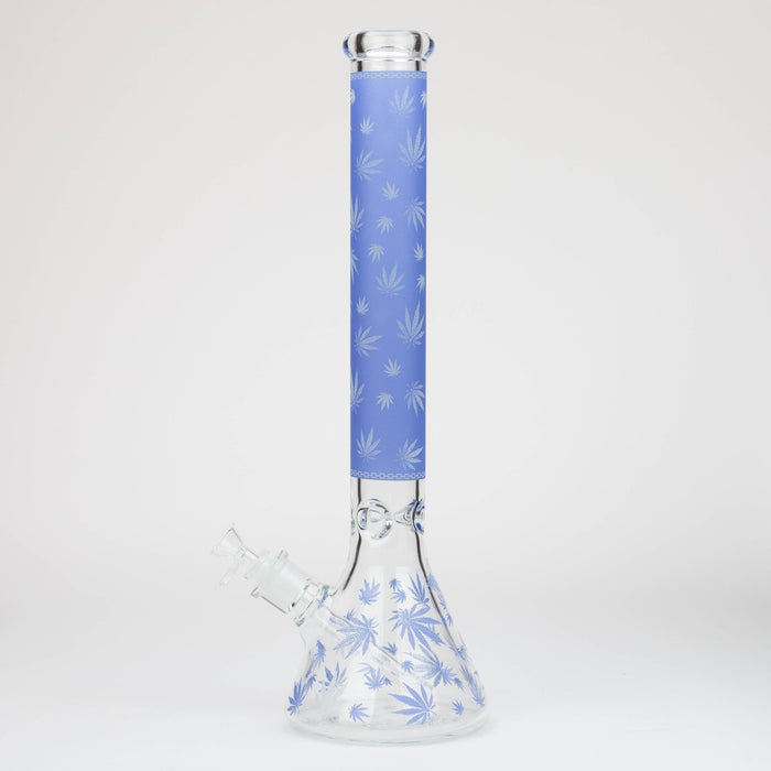 18" Leaf Glow in the dark 7 mm glass water bong | Jupiter Grass