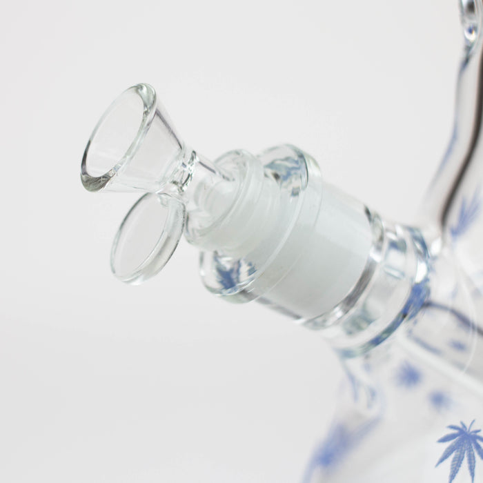 18" Leaf Glow in the dark 7 mm glass water bong | Jupiter Grass