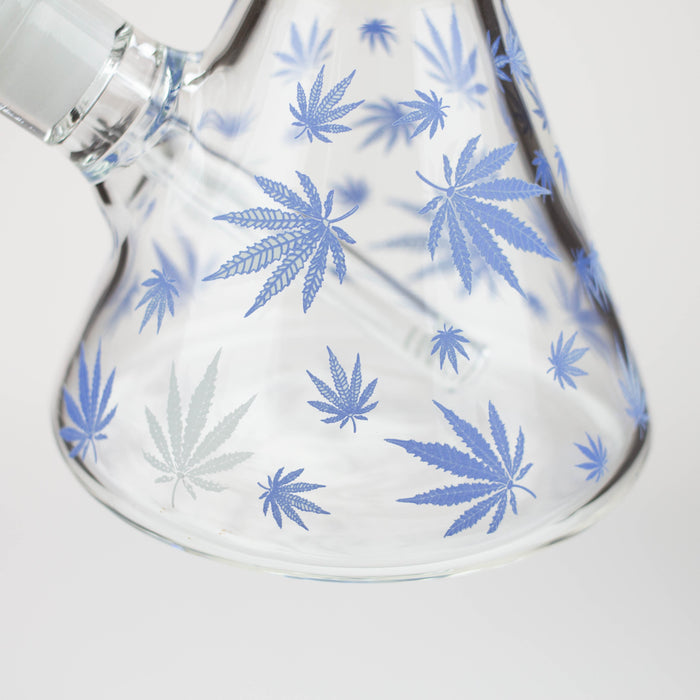 18" Leaf Glow in the dark 7 mm glass water bong | Jupiter Grass