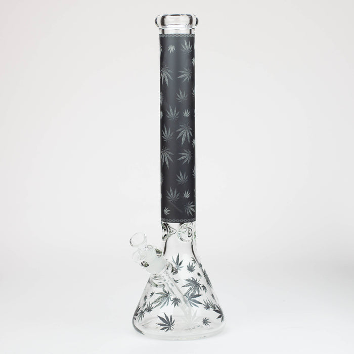 18" Leaf Glow in the dark 7 mm glass water bong | Jupiter Grass