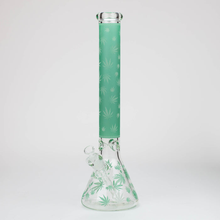 18" Leaf Glow in the dark 7 mm glass water bong | Jupiter Grass