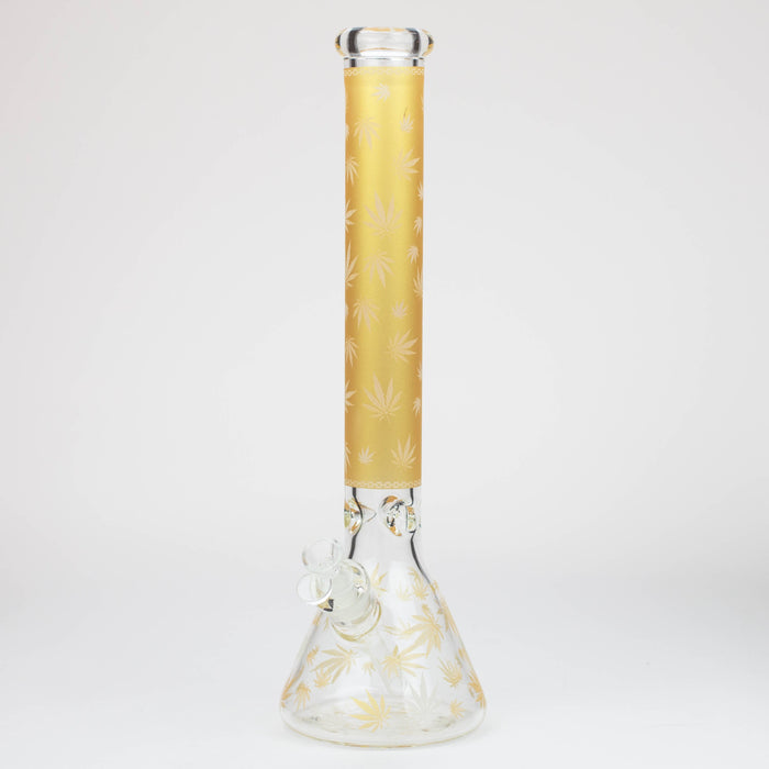 18" Leaf Glow in the dark 7 mm glass water bong | Jupiter Grass