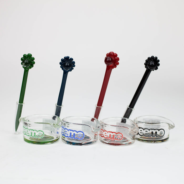 preemo - Glass Dabber and Dish Set [P052] | Jupiter Grass