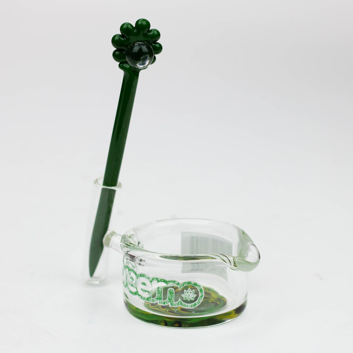preemo - Glass Dabber and Dish Set [P052] | Jupiter Grass