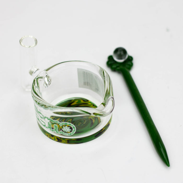 preemo - Glass Dabber and Dish Set [P052] | Jupiter Grass