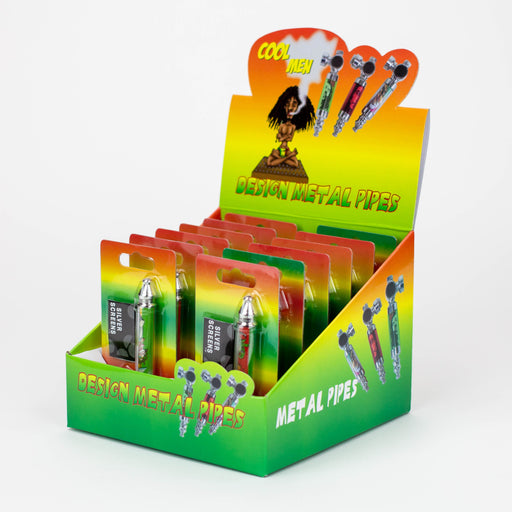 3" Rasta man Metal Pipe with screen display box ( 255F ) | Jupiter Grass