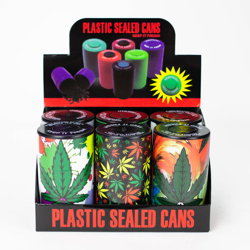 ZAir tight Stash Jars with Green Leaf Designs Box of 6 | Jupiter Grass