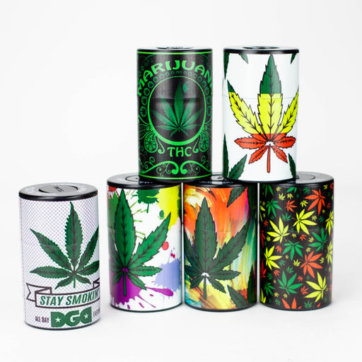 ZAir tight Stash Jars with Green Leaf Designs Box of 6 | Jupiter Grass