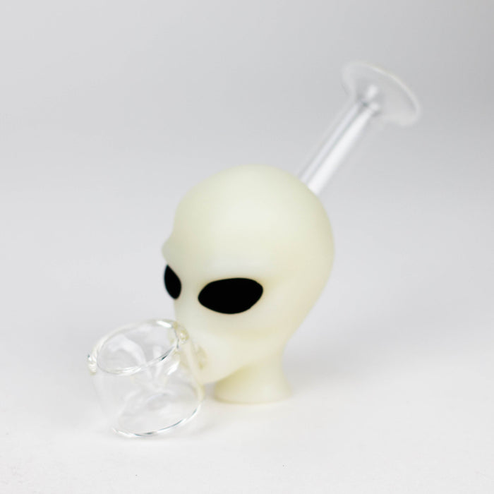 4" Alien hand pipe glow in the dark [YS-096] | Jupiter Grass