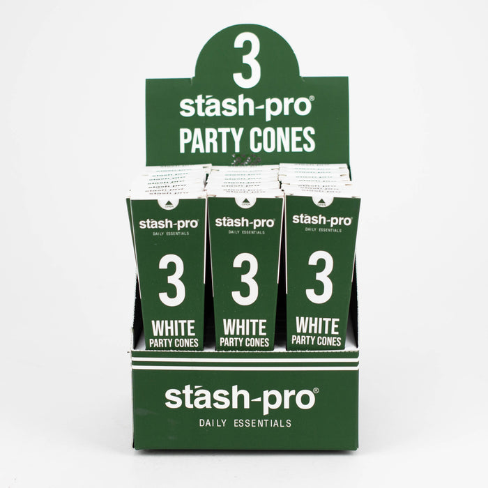 Stash-Pro | Bleached (White)  Party Pack 3 Cones box of 24 | Jupiter Grass