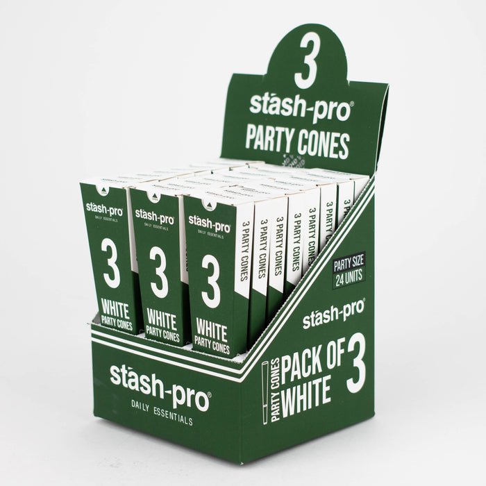 Stash-Pro | Bleached (White)  Party Pack 3 Cones box of 24 | Jupiter Grass
