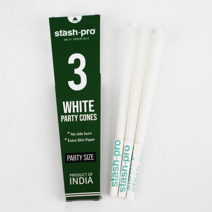 Stash-Pro | Bleached (White)  Party Pack 3 Cones box of 24 | Jupiter Grass