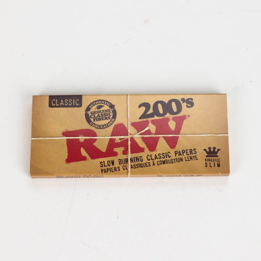 RAW 200's. Natural Unrefined King Slim paper Box of 40 | Jupiter Grass