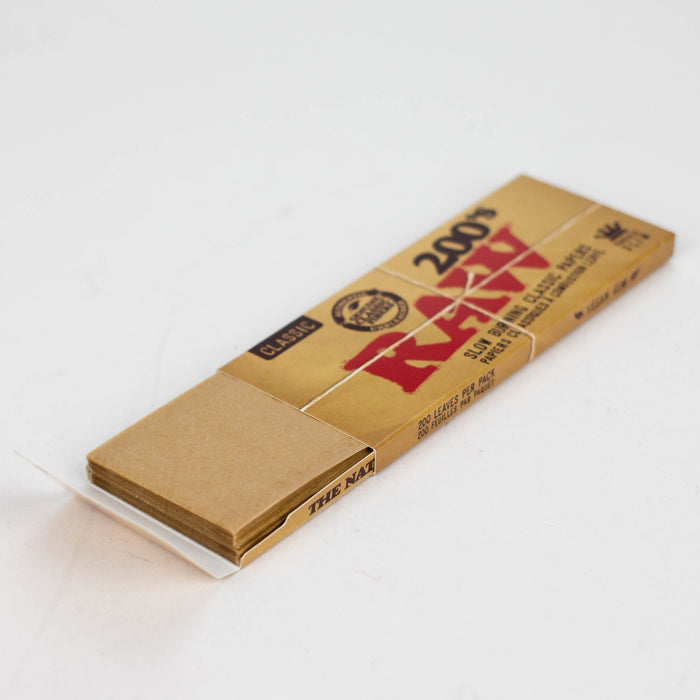 RAW 200's. Natural Unrefined King Slim paper Box of 40 | Jupiter Grass