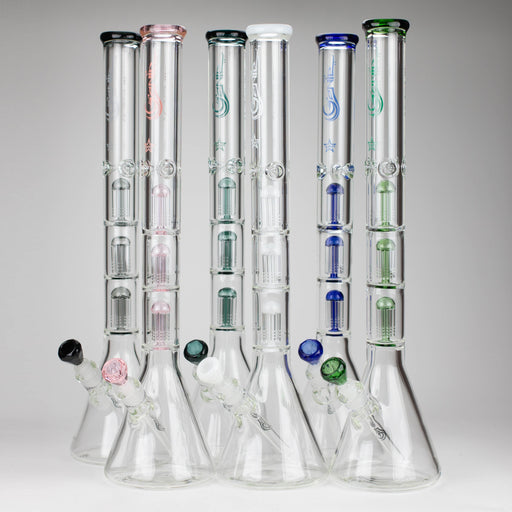 GENIE | 24" 9mm Triple Percolator Beaker Glass Bong [GB1907] | Jupiter Grass