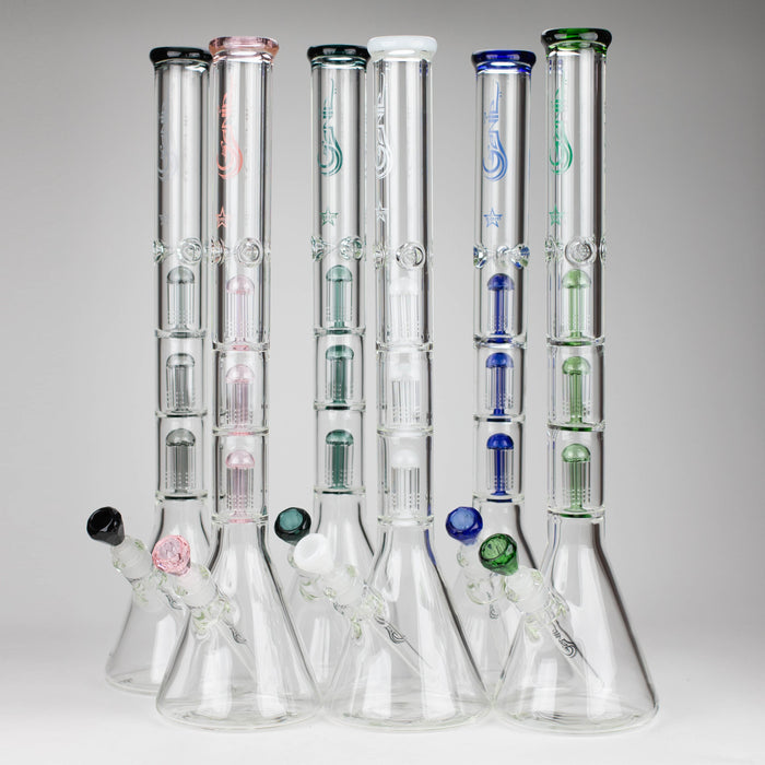 GENIE | 24" 9mm Triple Percolator Beaker Glass Bong [GB1907] | Jupiter Grass