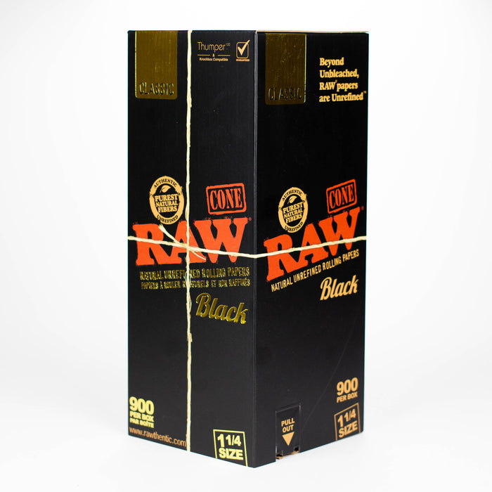 RAW | Classic Black 1 1/4 Prerolled Cones Bulk - 900 | Jupiter Grass
