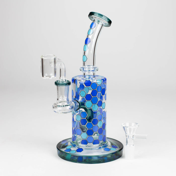 Z8" Color accented Rig With Banger and Bowl | Jupiter Grass