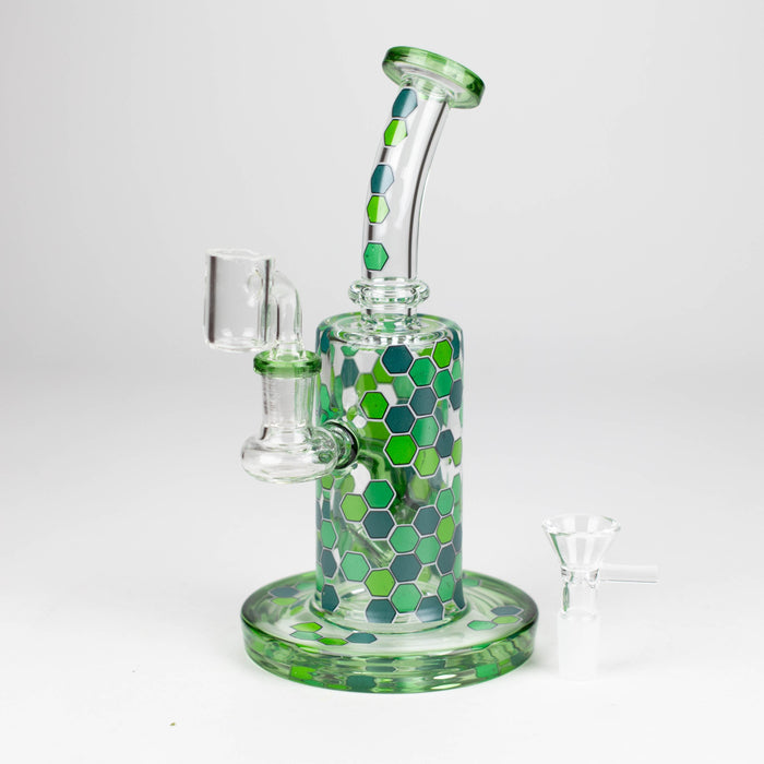 Z8" Color accented Rig With Banger and Bowl | Jupiter Grass