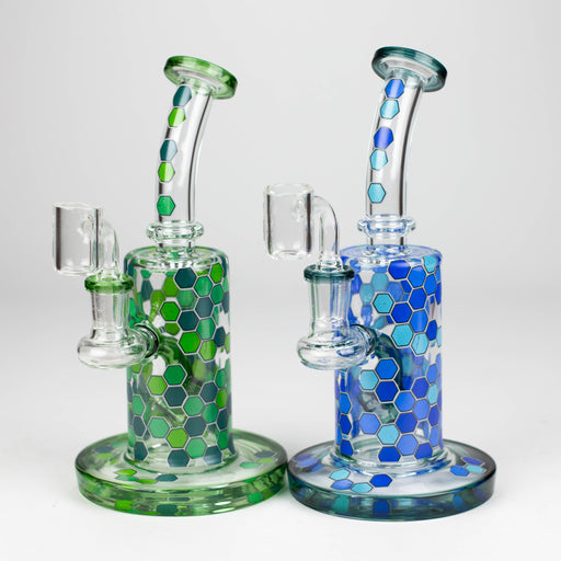Z8" Color accented Rig With Banger and Bowl | Jupiter Grass