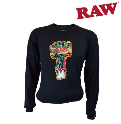 Raw | Men's Zombe Long Sleeve T-shirt Black 2XL | Jupiter Grass