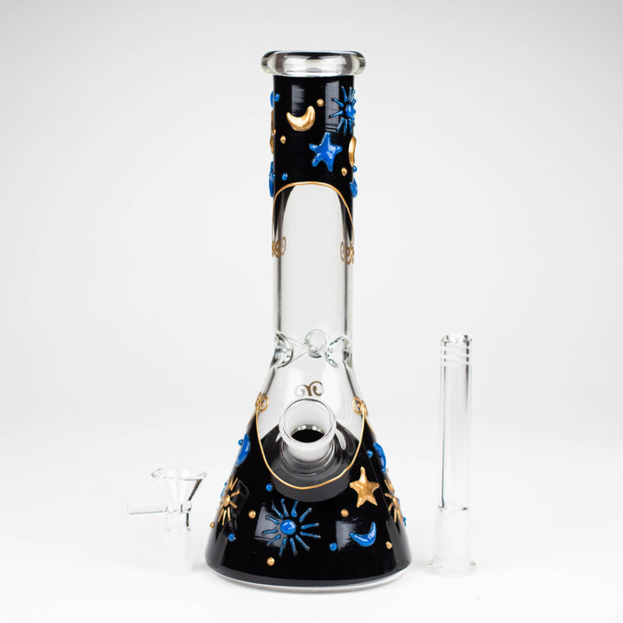 10" 3D Sky Design Glass Beaker Bong