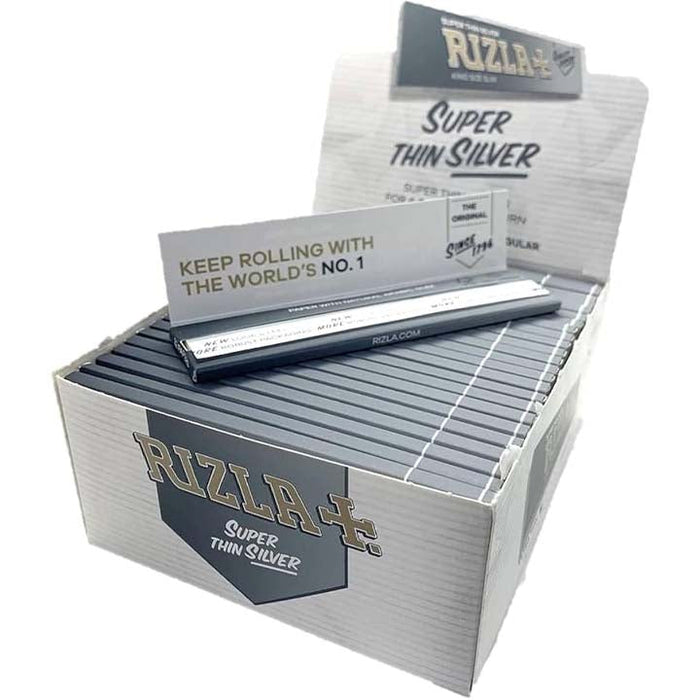 Rizla | Super Thin Silver King Size Box Of 50 | Jupiter Grass